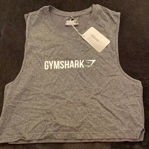 Gymshark Crop Mesh Back Tank - Charcoal Marl Large BRAND NEW WITH TAGS